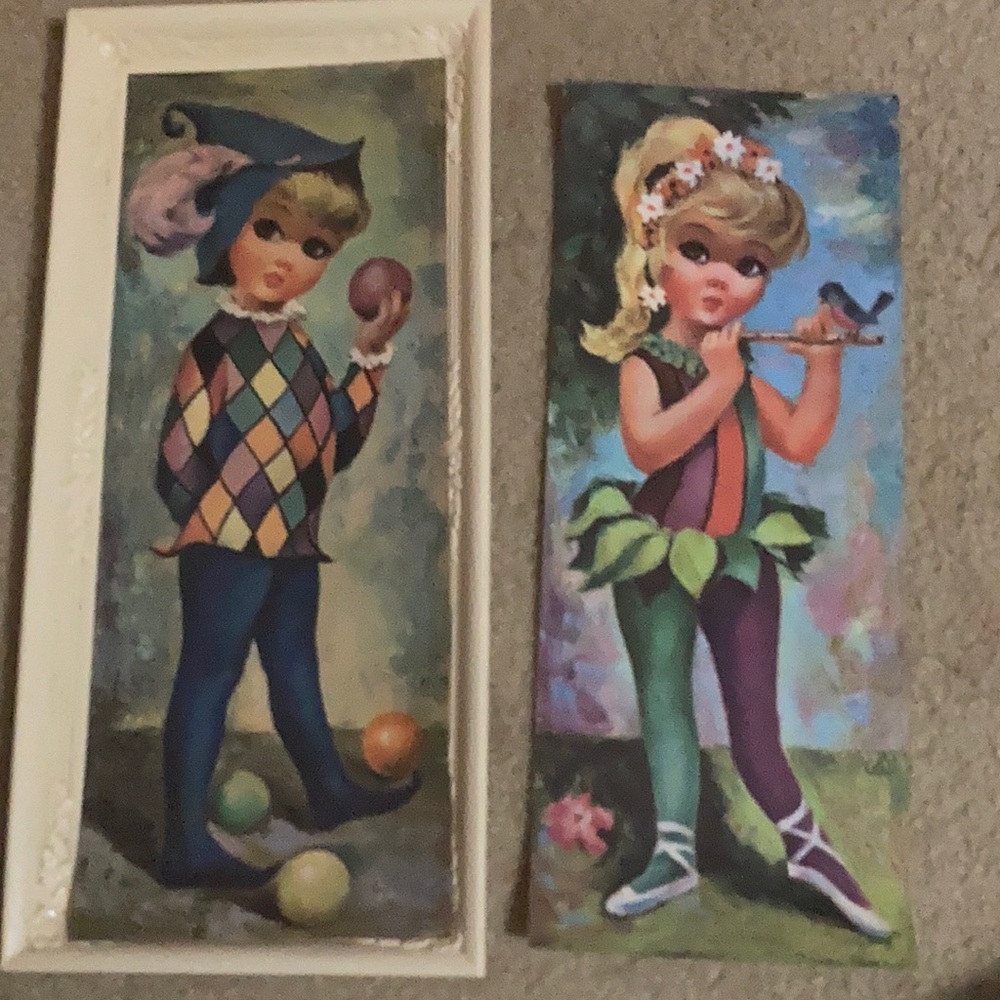 Two Goji big eyes prints vintage